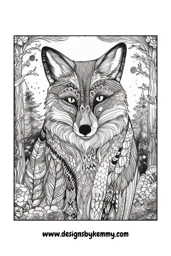 Wild animals coloring pages for adults