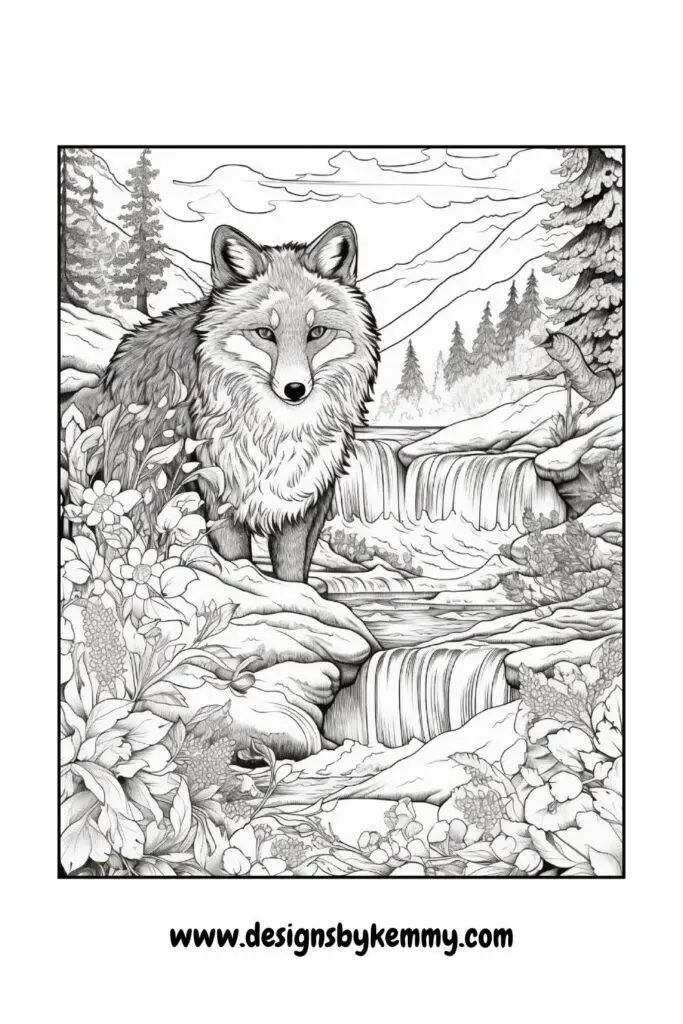 Wild animals coloring pages for adults