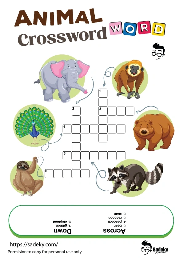 Free animal crossword puzzles printable with answer