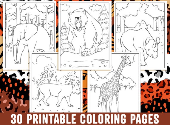 Wild animal coloring pages printable wild animal coloring pages for kids boys girls teens adults zoo animal birthday party activity