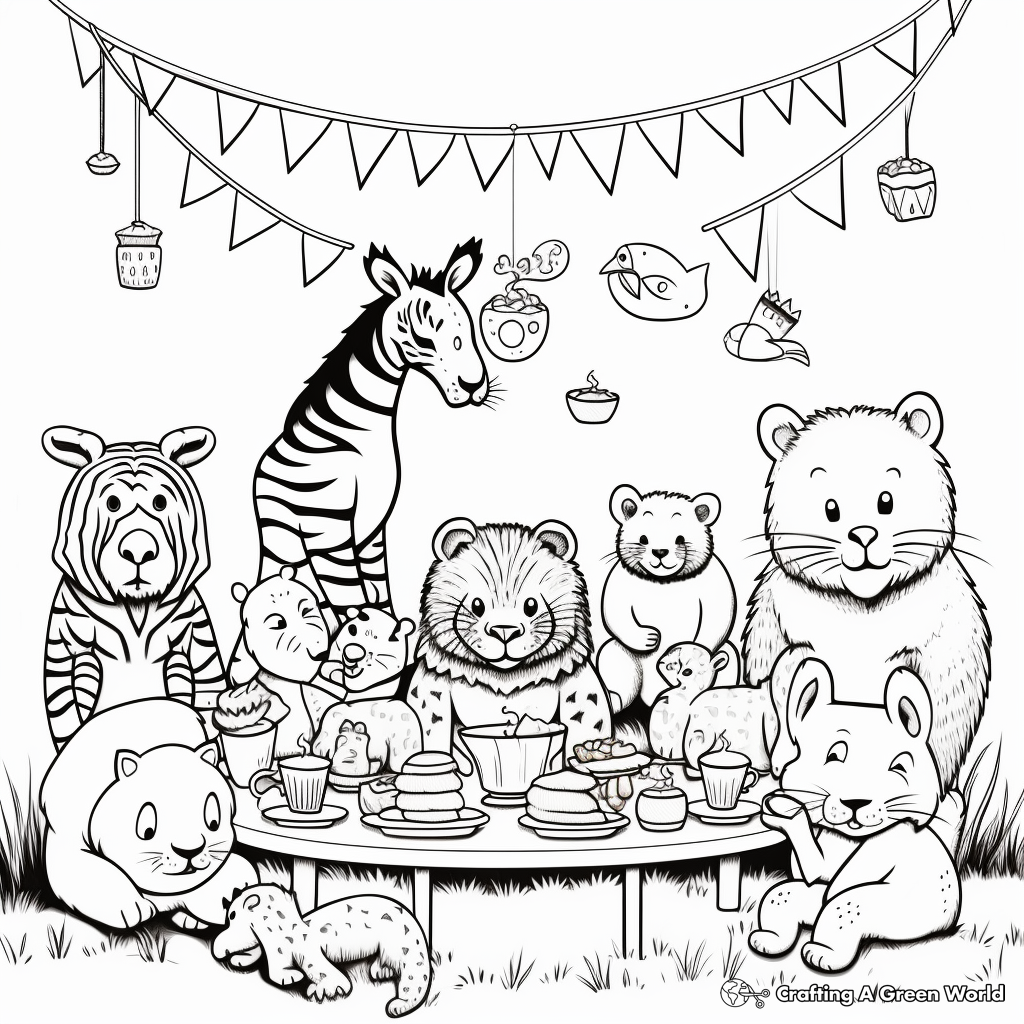 Party animal coloring pages