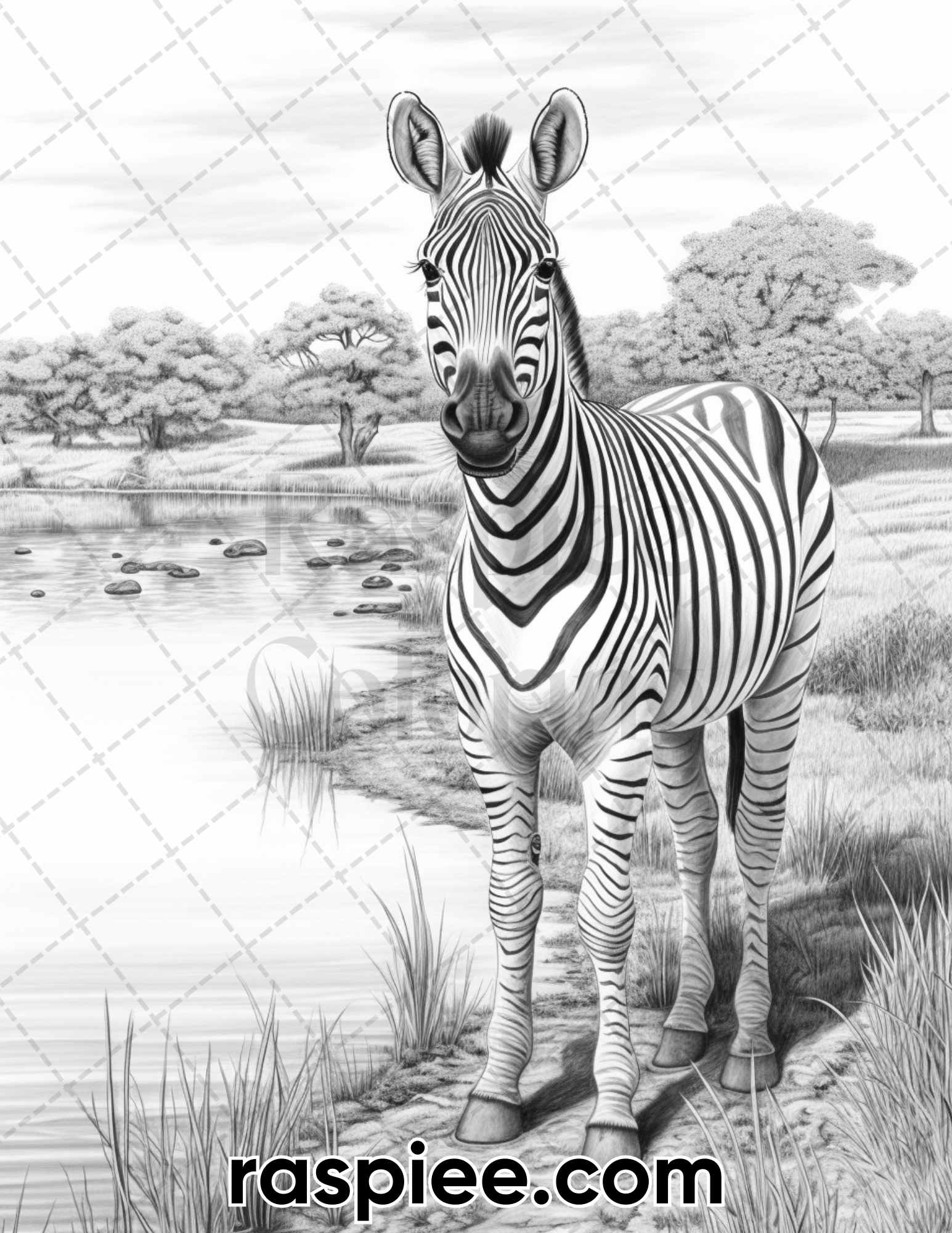 Wild animals grayscale coloring pages for adults printable pdf ins â coloring