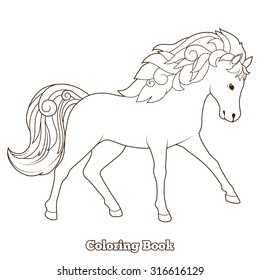 Hakuun wild horse coloring book educational game liittyvã vektorikuva rojaltivapaa