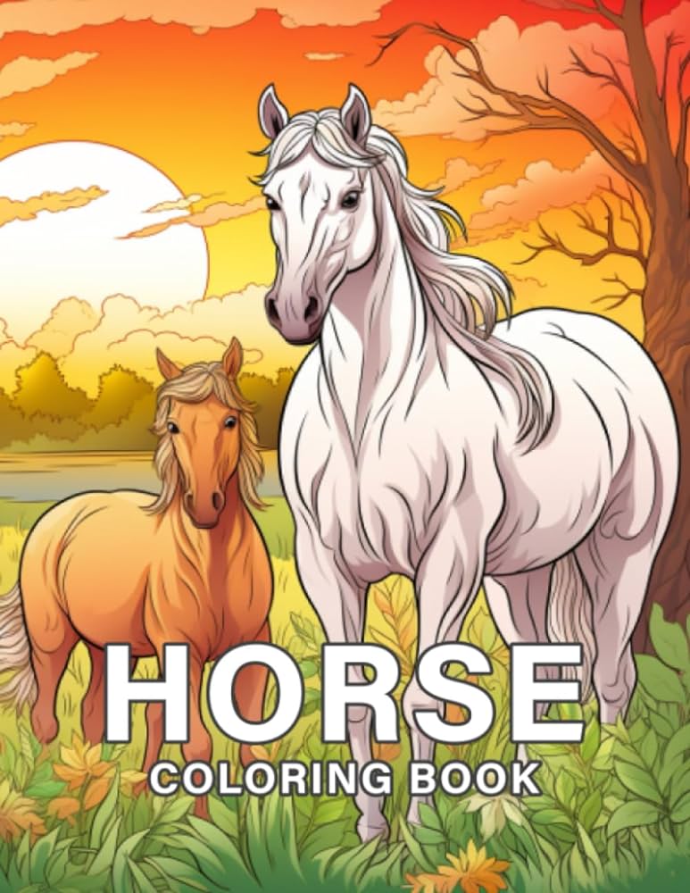 Horses coloring book beautiful realistic greyscale horse coloring pages with stunning wild scenes for stress relief and relaxation press publication roseadarna books