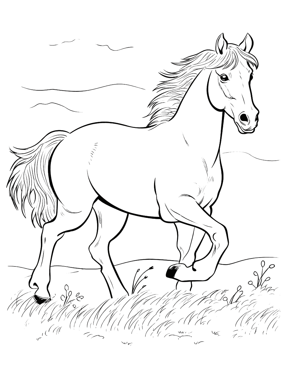 Horse coloring pages free printable sheets