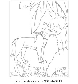 Dingo wild dog coloring page free stock vector royalty free