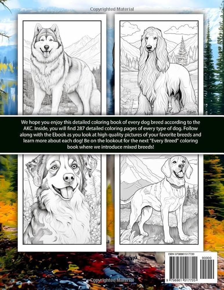 Every breed of dog coloring book dog coloring book color each dog breed fox violet books