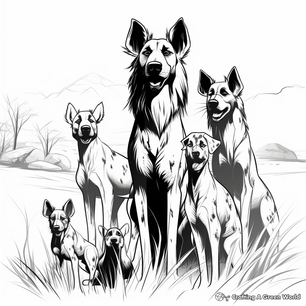 African wild dog coloring pages