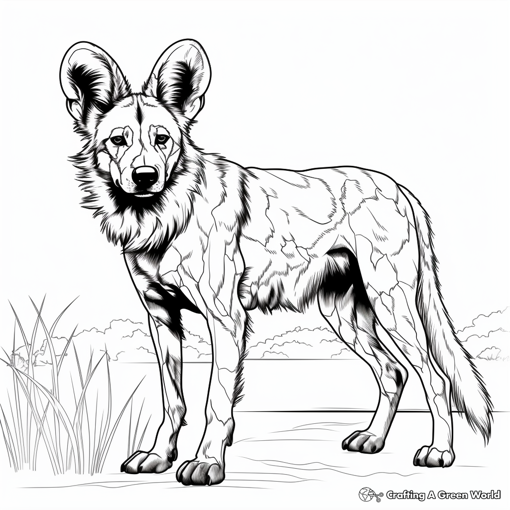 African wild dog coloring pages