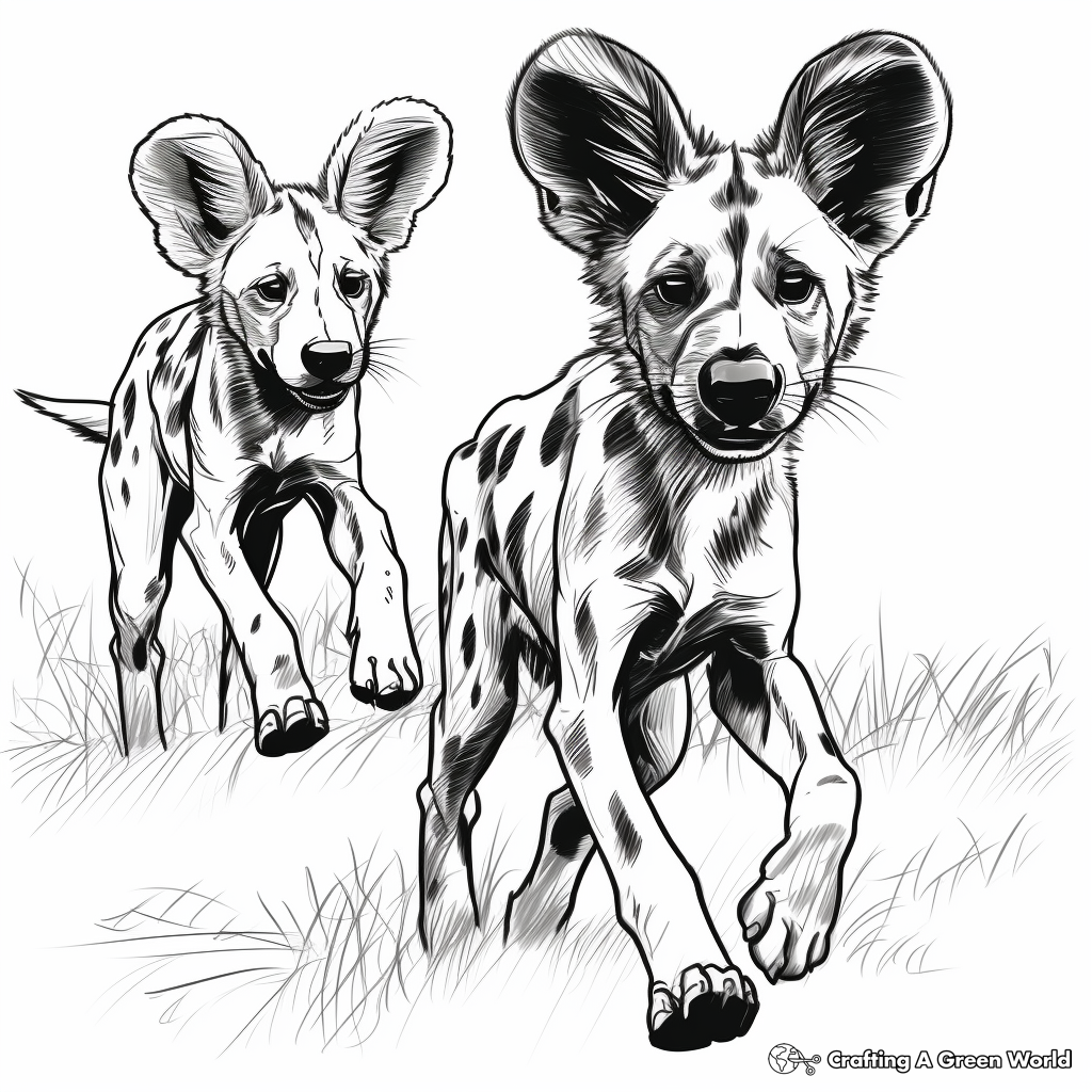 African wild dog coloring pages