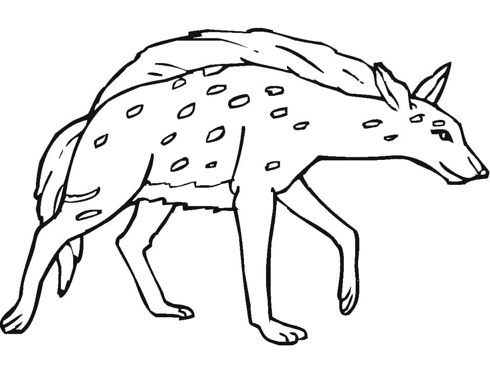 Free hyena coloring page