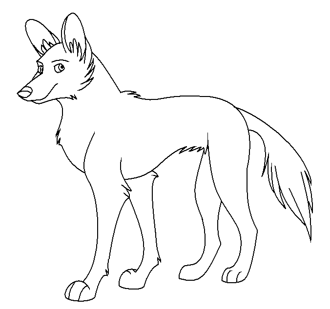 African wild dog coloring page