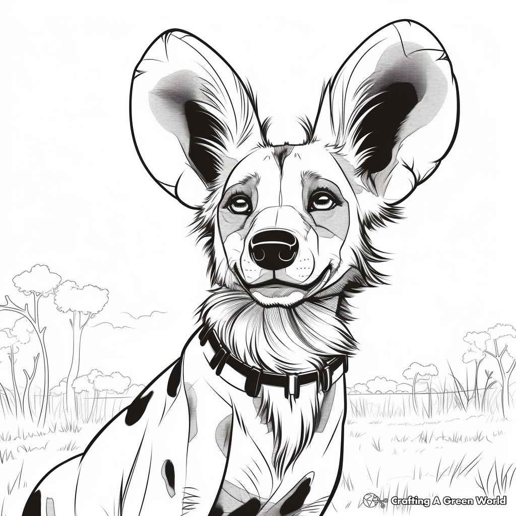 African wild dog coloring pages