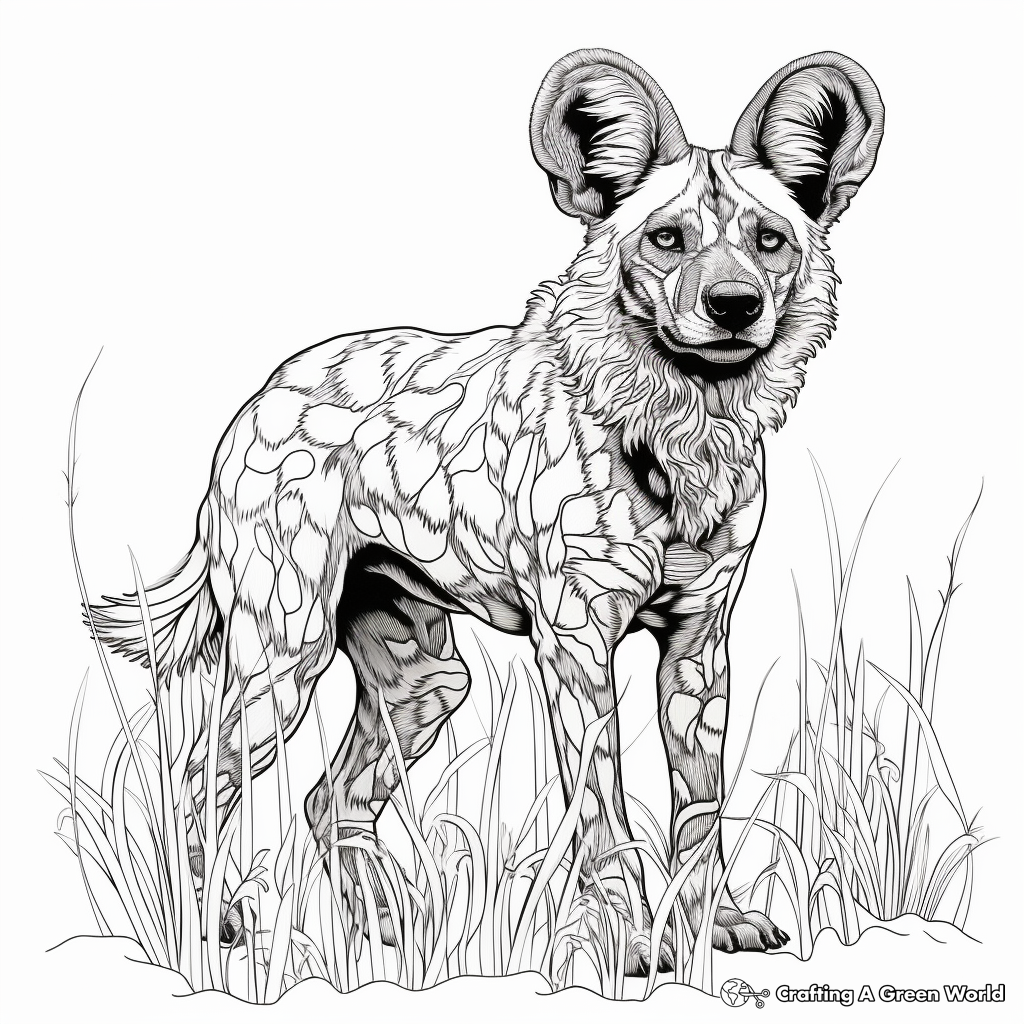 African wild dog coloring pages