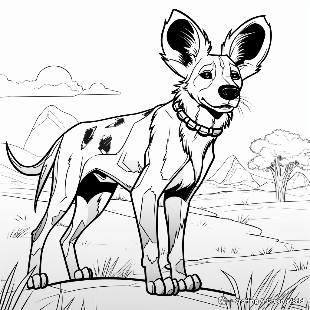 African wild dog coloring pages