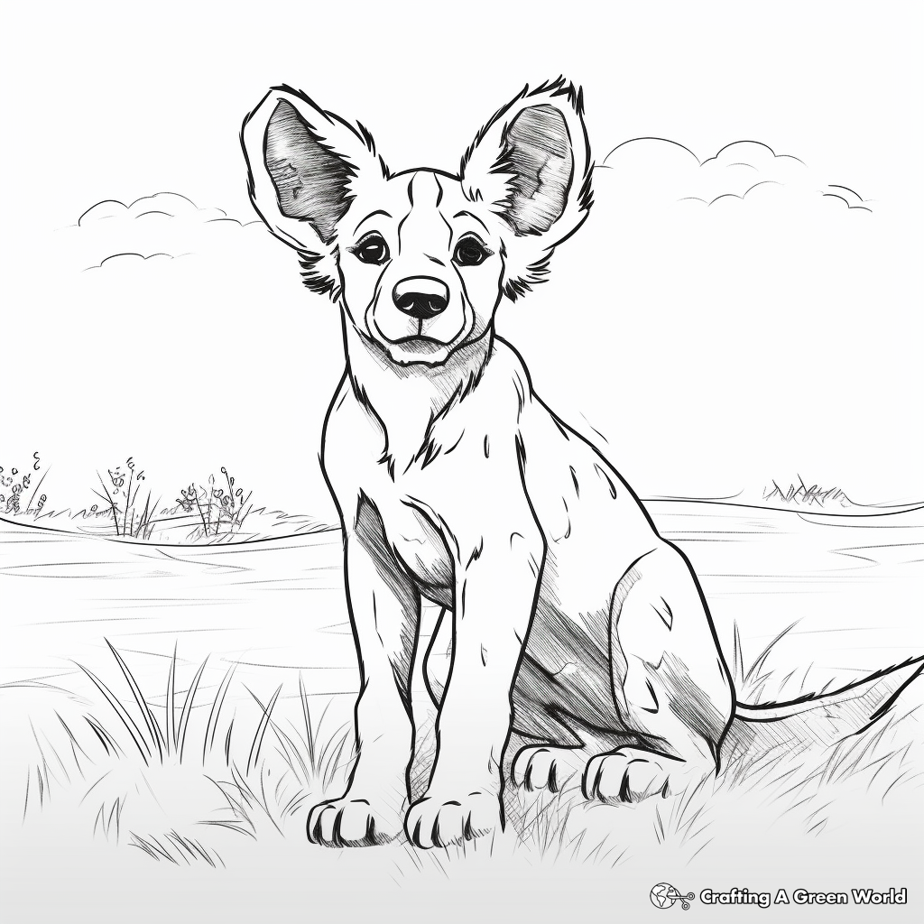 African wild dog coloring pages