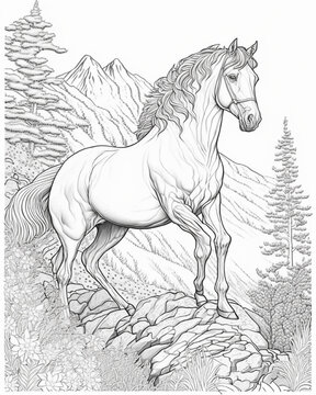 Horse coloring page images â browse photos vectors and video