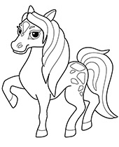 Wild horse coloring sheet for kids