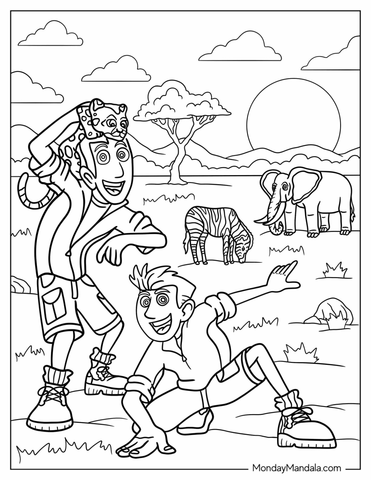 Wild kratts coloring pages free pdf printables