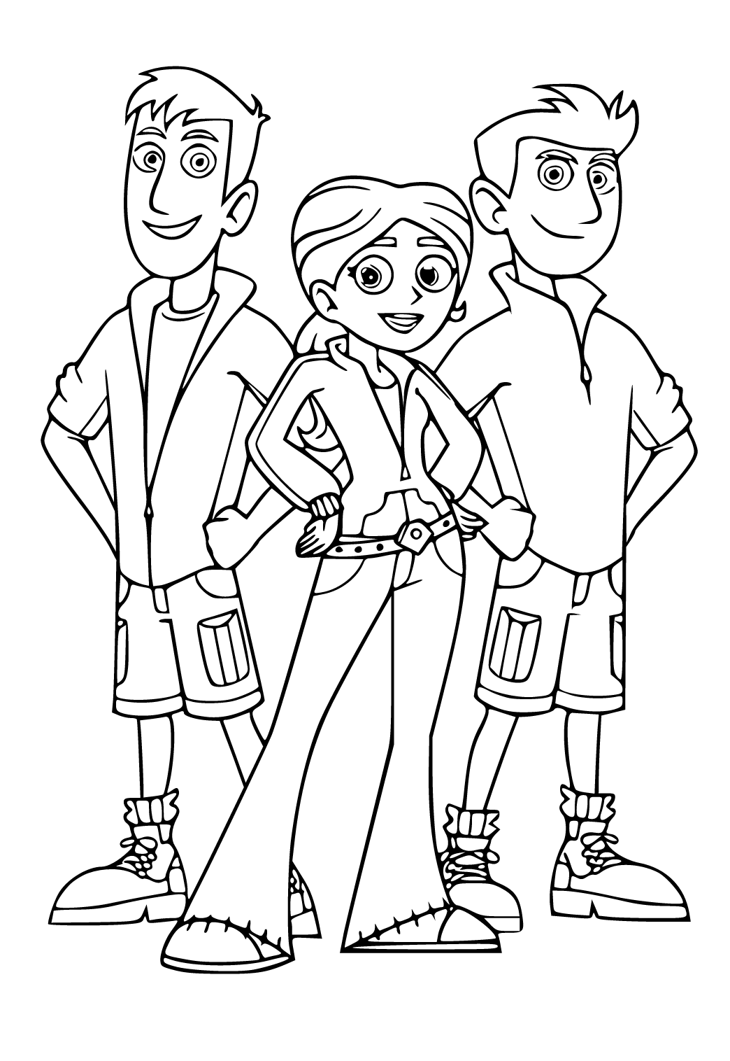 Free printable wild kratts characters coloring page for adults and kids