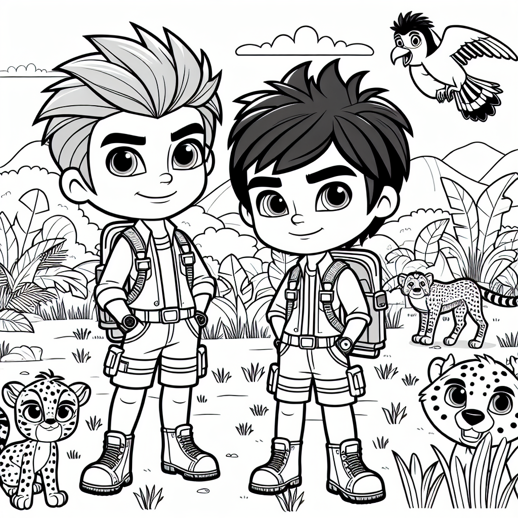 Wild kratts coloring pages â custom paint by numbers