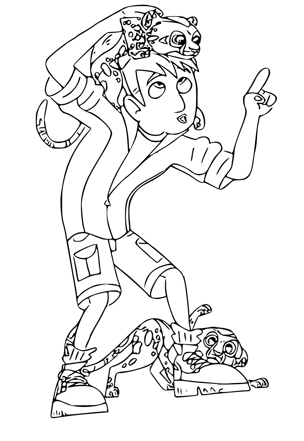 Free printable wild kratts animals coloring page for adults and kids