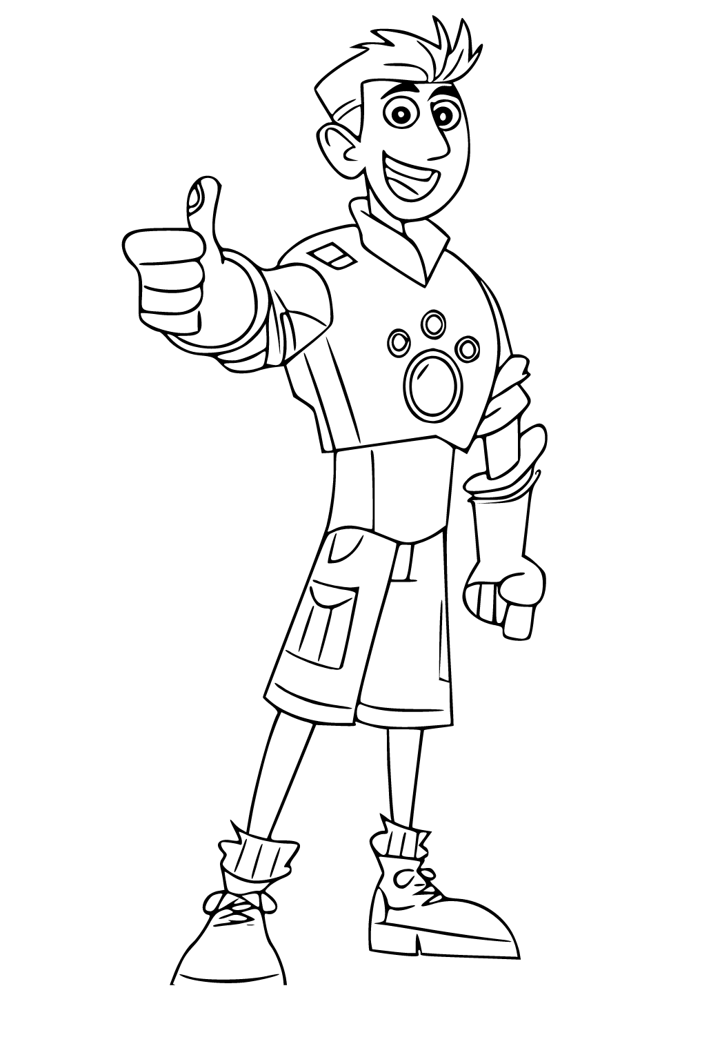 Free printable wild kratts hero coloring page for adults and kids