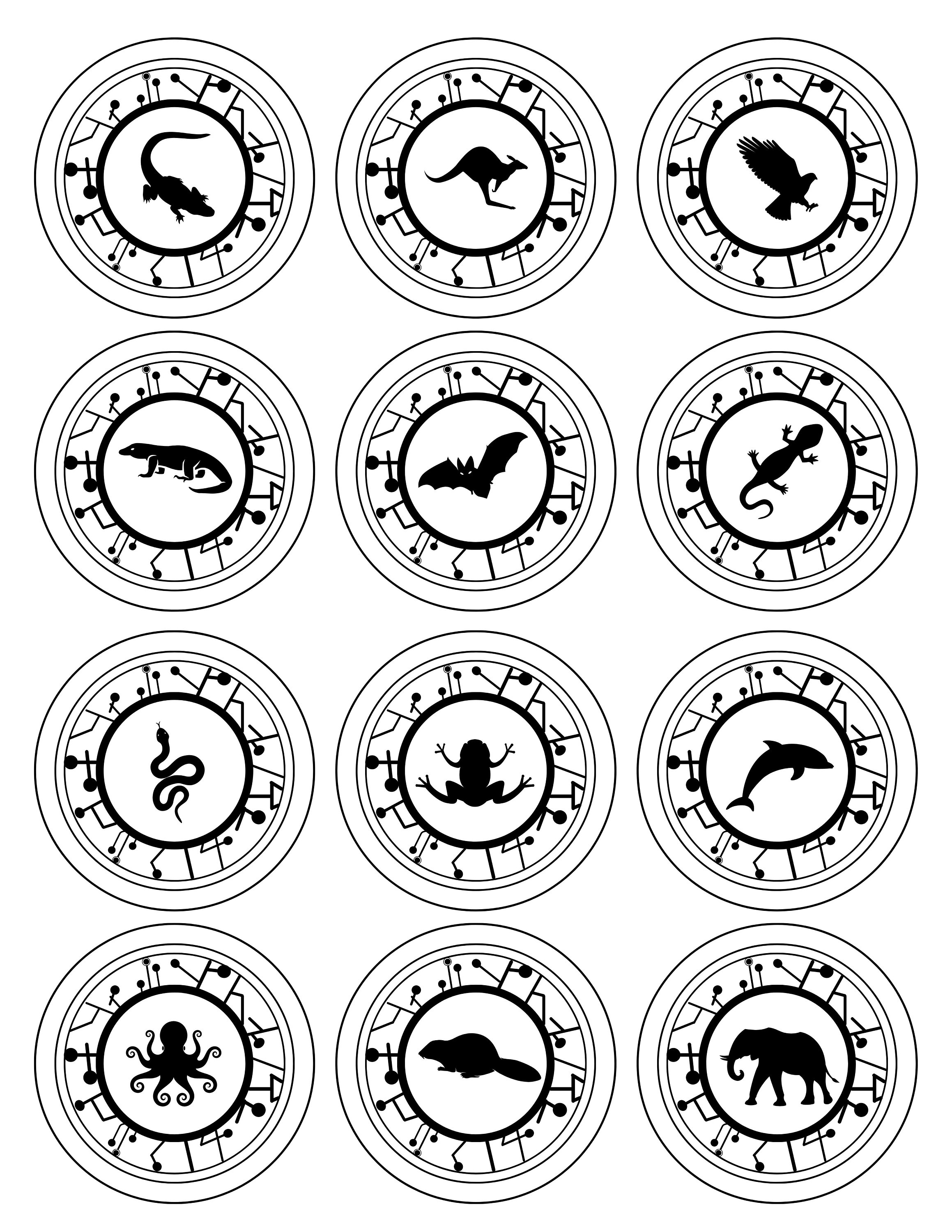 Coloring sheets creature power discs inspired printable download