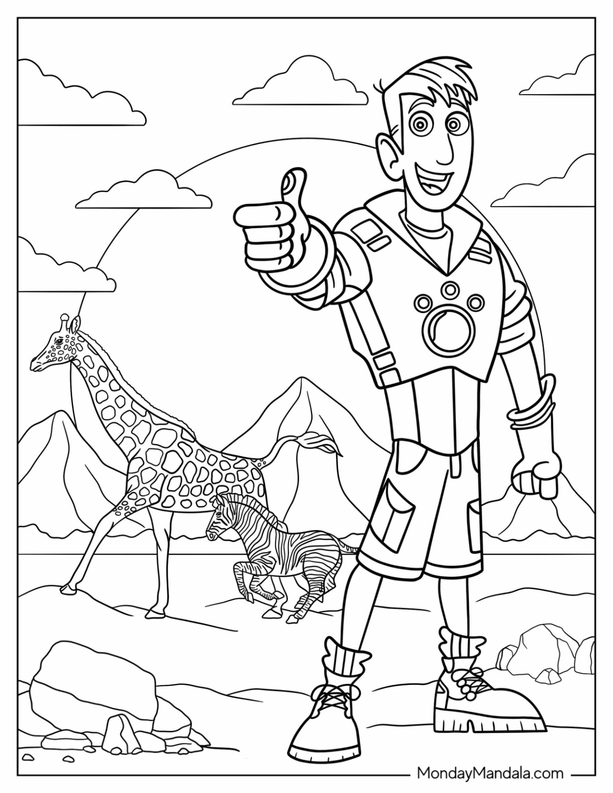 Wild kratts coloring pages free pdf printables