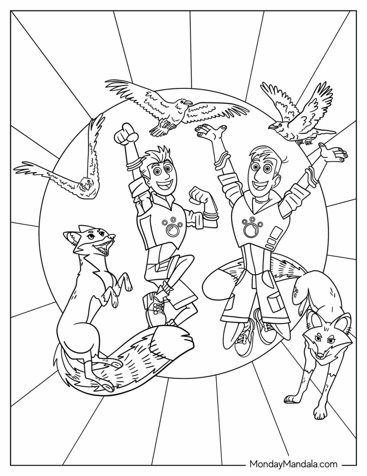 Wild kratts coloring pages free pdf printables