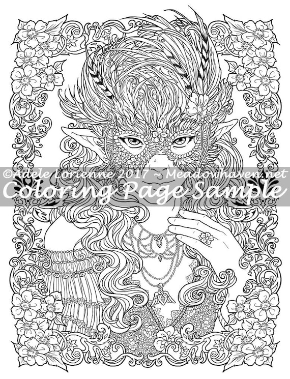 A meadowhaven fantasy coloring page download wild rose masquerade