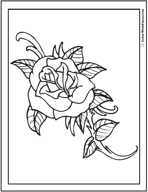 Rose coloring pages â free digital coloring pages for kids