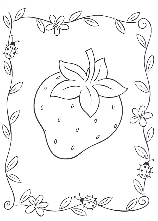 Strawberry coloring pages