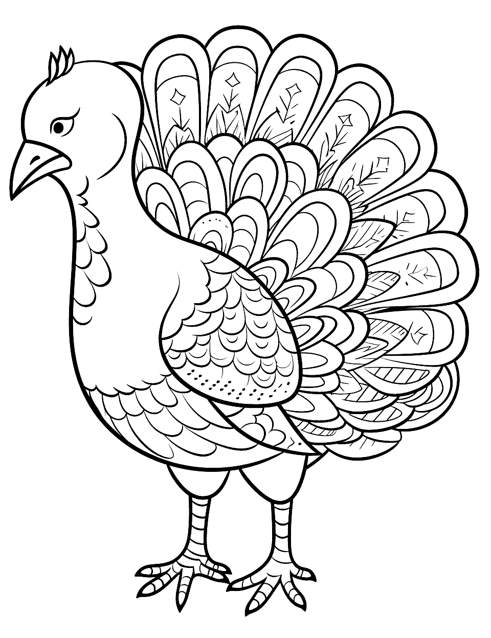 Turkey coloring pages free printable sheets