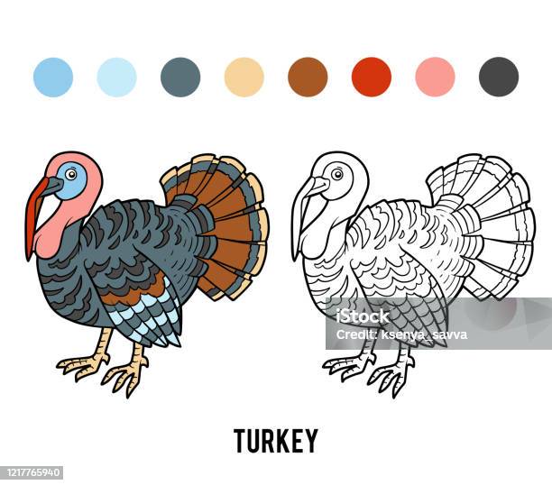 Coloring book turkey stock illustration