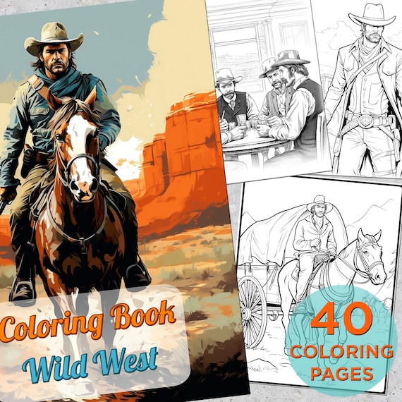 Wild west coloring pages adults printable cowboy coloring book pages western coloring pages for adults printable america coloring book download now