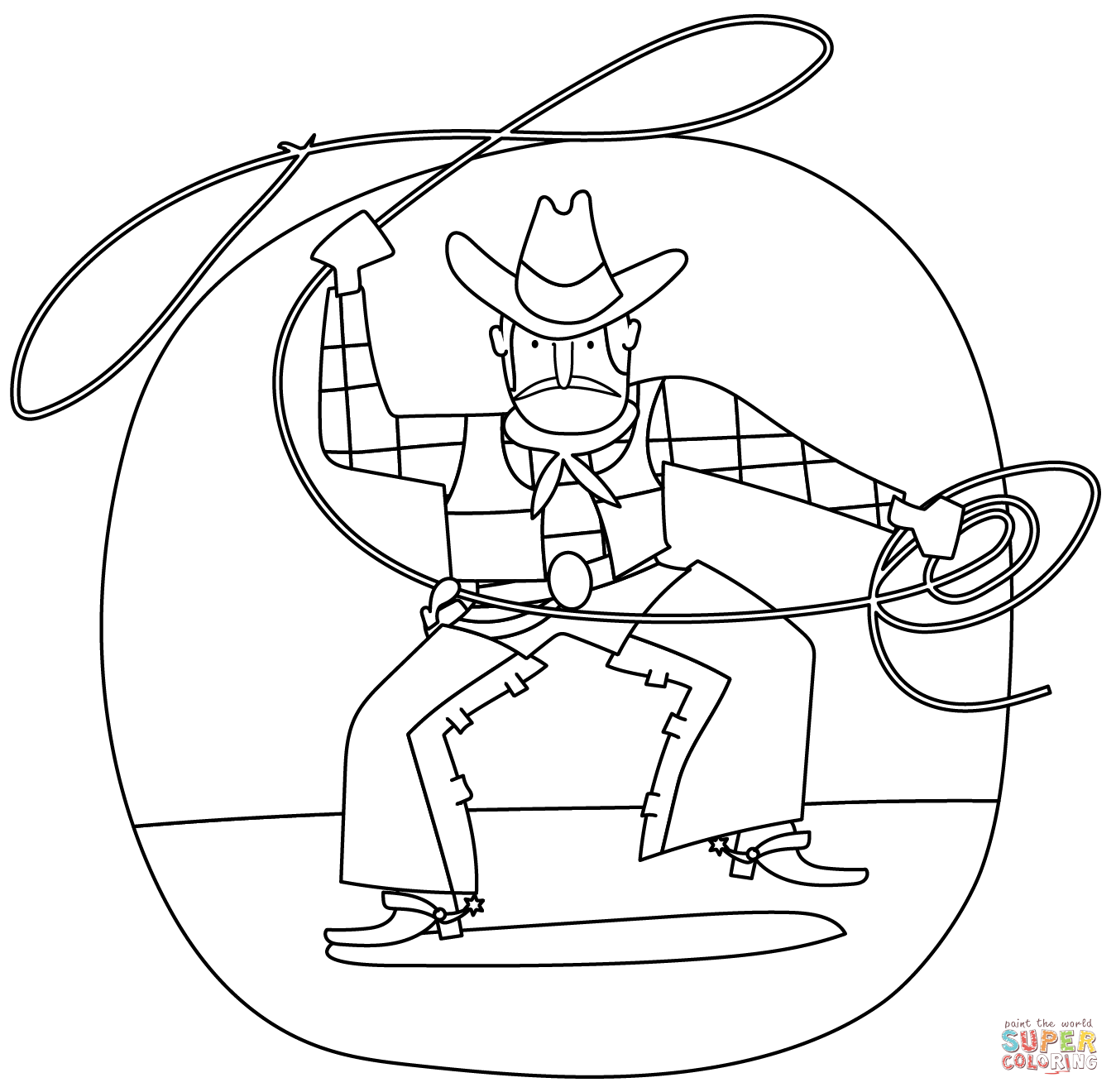 Cowboy coloring page free printable coloring pages