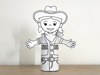 Cowgirl toilet roll coloring paper