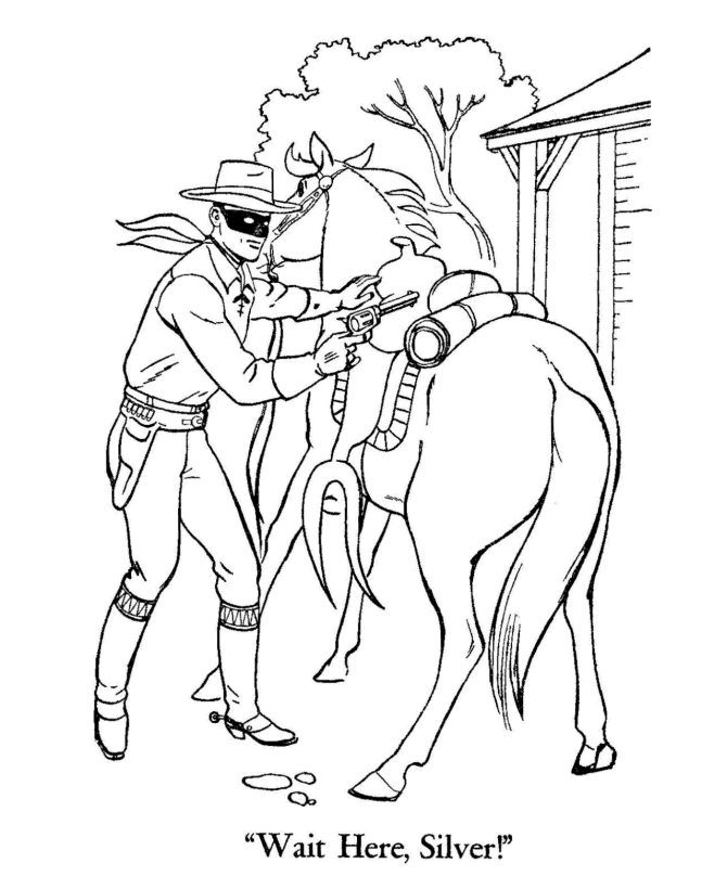 The lone ranger and tonto coloring page sheets