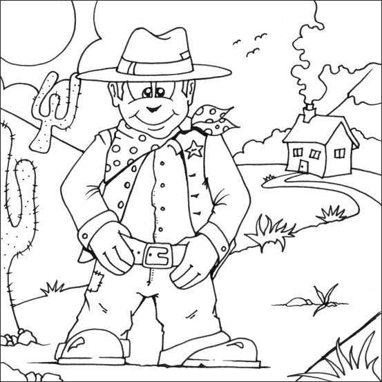 Cowboy colouring printable coloring pages wild west theme cowboy quilt