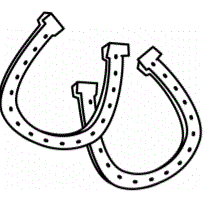 Printable horseshoes coloring page