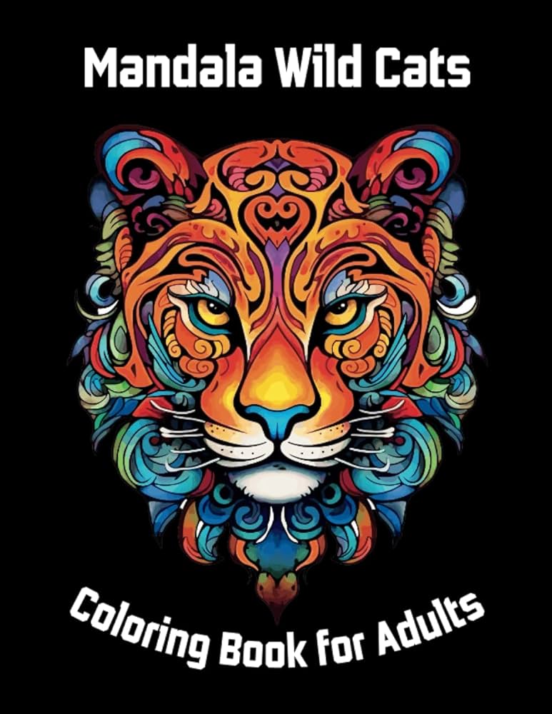 Mandala wild cats coloring book for adults original illustrations of all wildcat species mandala creatures stories sketchy books