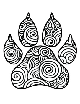 Paw print coloring pages back to school easy activity bulldogs wildcats