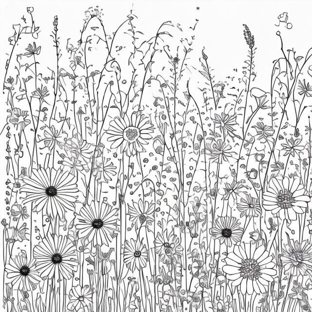 Wildflower meadow coloring pages