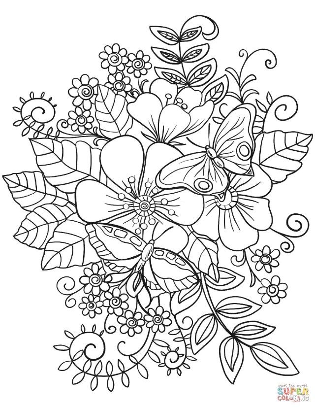 Brilliant picture of flowers coloring pages