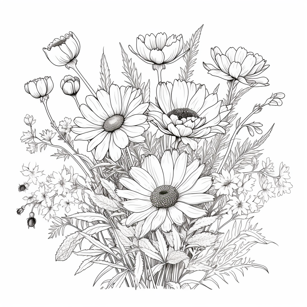 Wildflower coloring pages