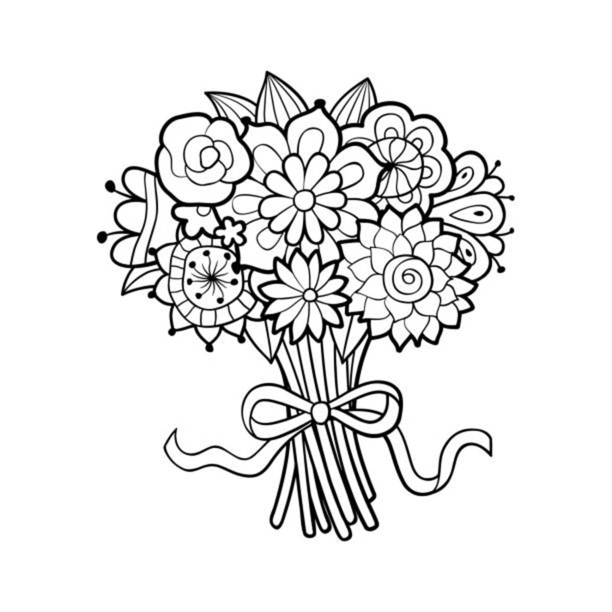 Free printable flower coloring pages