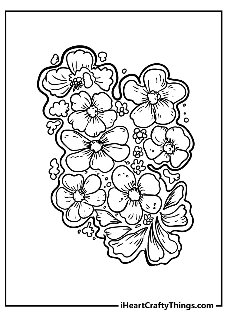 Flower coloring pages free printables