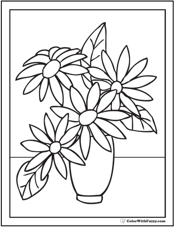 Flower coloring pages â tulips roses lilies daisies bouquets