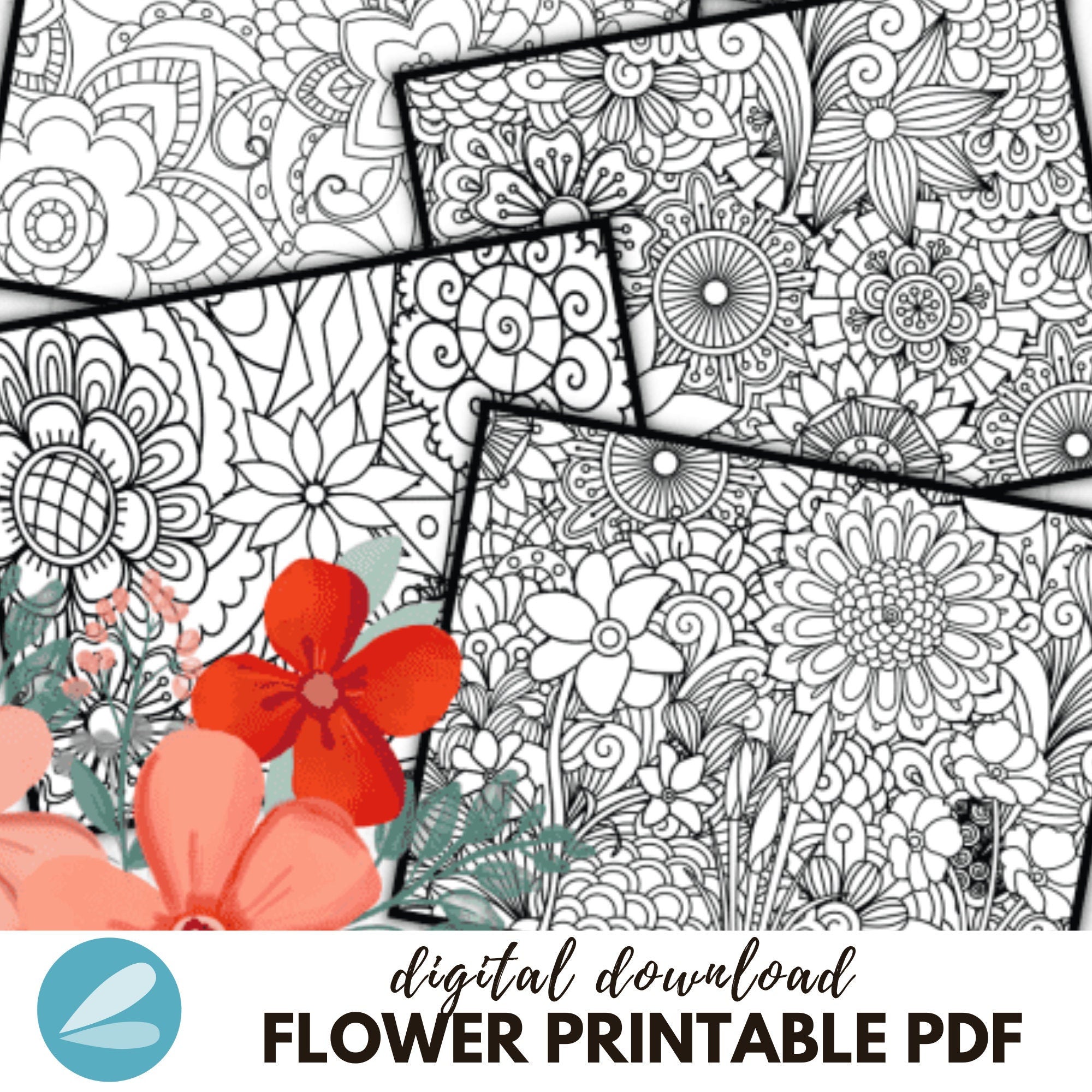 Flower printable coloring pages